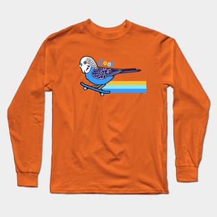 Pro Skatebirder: Cool Skateboarding Budgie Stripe Long Sleeve T-Shirt